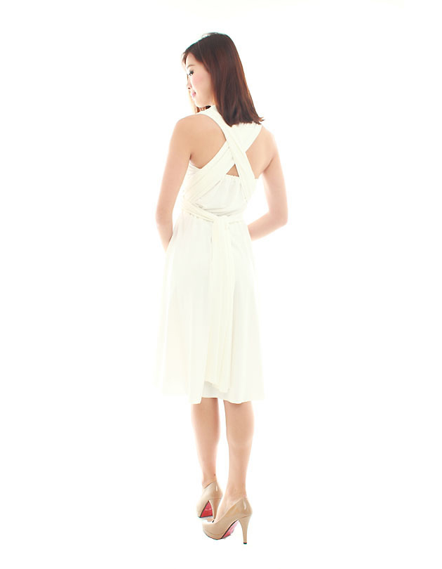 Cherie Convertible Classic Dress in White